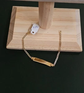 14k gold kid two tone bracelet 6 inch - Picture 1 of 6