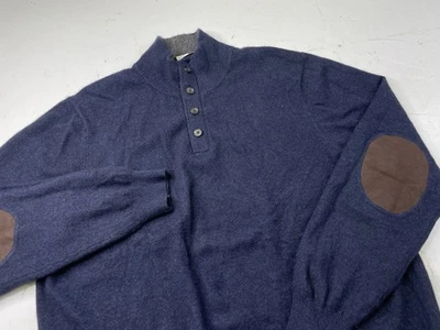 Suéter Kinross Para Hombre Gamuza Ribete Codo Parches Henley Simulado Talla XL Cachemira Foto 1 de 4