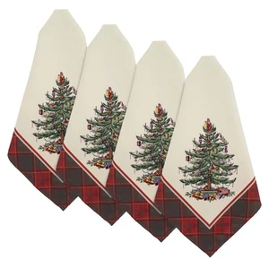 - Napkin Set, Holiday Home Decor, Set of 4 (Christmas Tree Tartan Collection) - Picture 1 of 4