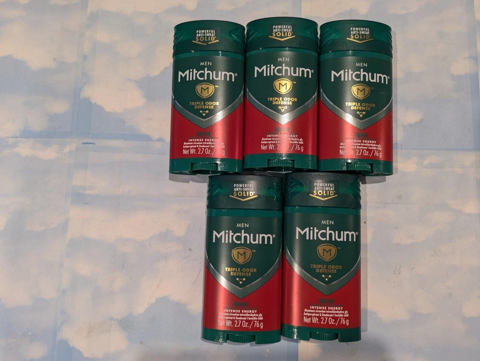 LOTE (5) MITCHUM MEN TRIPLE ODOR DEFENSE INTENSO ENERGY DESODORANTE 2,7 OZ Foto 1 de 1