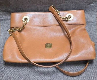 Tolle MCM Ledertasche Umhängetasche caramel/hellbraun - Bild 1 von 4