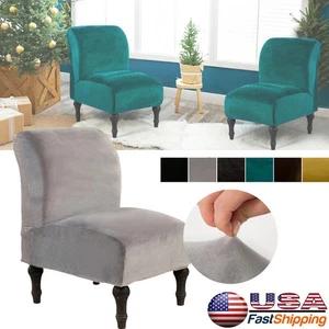 Armloser Stuhl Samt Schonbezüge Elastisch Stuhlbezug Massiv Sofa Schutzhülle - Bild 1 von 54