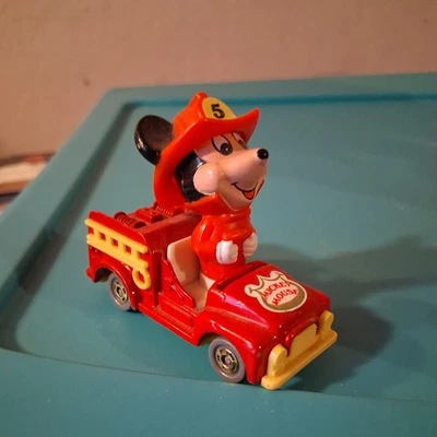 TOMY Toy Walt Disney Productions Diecast Mickey Mouse Fire Engine Truck PD-2 - Image 1 of 4