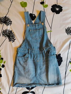 Children’s Place Girls Denim Overall Skirt – Size 6X/7 – Blue Jean Jumper Dress - Picture 1 of 3
