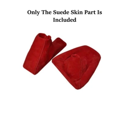 New Red SUEDE Emergency Brake & Shift Boot Cover For 2006-2013 BMW E90 91 92 93 - Image 1 of 3