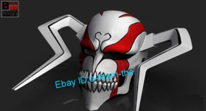 Casco Bleach 1/1 Kurosaki Ichigo Forma Completa Casco Resina Led Portátil Máscara Cosplay - Imagen 1 de 6