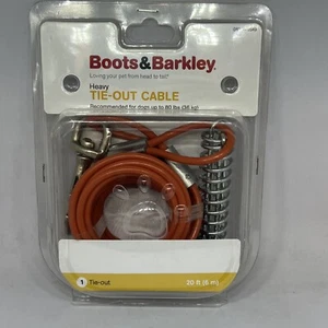 Boots & Barkley Heavy Tie-Out Cable 20 ft Dogs to 80lbs 083 05 0549 (NiP) - Picture 1 of 6
