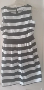 La Redoute Black & White Stripe Sleeveless Fit & Flare Dress Size 12 - Picture 1 of 5