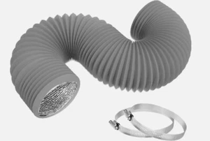 Tubo sfiato asciugatrice 4 pollici 8 piedi flessibile isolato condotto aria tubo sfiato PVC alluminio - Foto 1 di 2