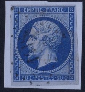 REF AC1-6-N°:14B type II tirage de 1860 oblitéré petits chiffres COTE :450 € - Picture 1 of 2