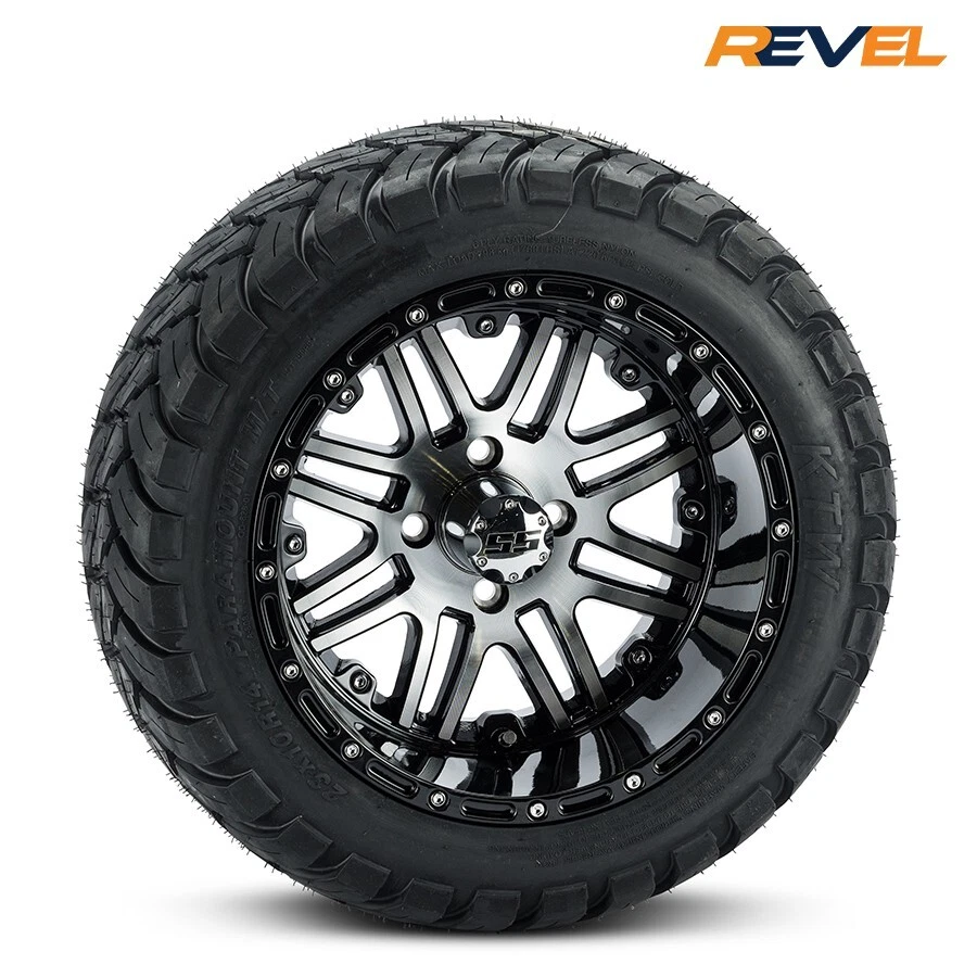 14" Megastar Wheels Mounted on 23x10R14 Tires,  Single Golf Cart Wheel & Tire Foto 1 de 2