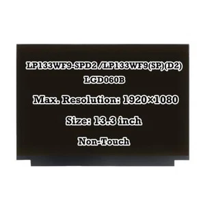 13.3" FHD IPS LED LCD Screen IPS Display LP133WF9-SPD2 LP133WF9(SP)(D2) LGD060B - Picture 1 of 4