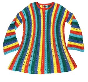 Show Me Your Mumu Swimsuit Cover Up Crochet Knit Beach Dress Cruz Sweater Small - Bild 1 von 13