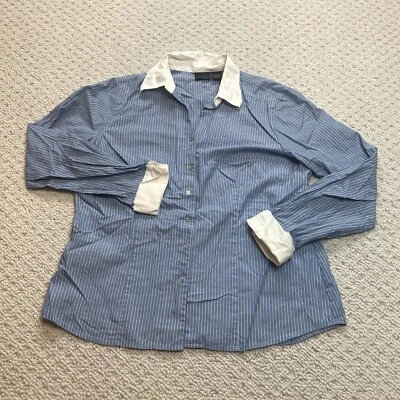 Blusa Camisa Laura Scott Mujer 16 Azul Rayas Negocios Trabajo Oficina Top Damas Foto 1 de 4