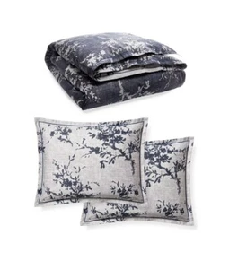 Lauren Ralph Lauren grigio navy Eva Botanical set 3 pezzi piumone regina - Foto 1 di 4