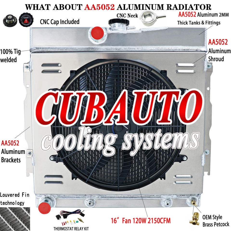 4 Row Radiator Shroud Fan Relay Fit 1963-68 1966 Dodge Charger Dart Coronet 22"W Foto 1 de 4