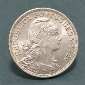PORTUGAL ALPACA COIN 50 CENTAVOS 1929 / RARE GRADE - Picture 1 of 2