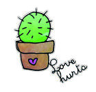 Love Hurts Cactus /Kaktus Funny Vinyl Sticker /Decal /car bumper, window, laptop