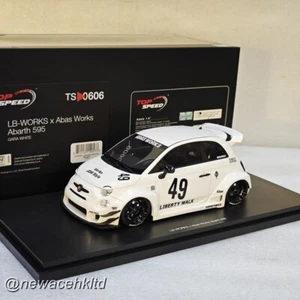 LB-WORKS x Abas Works Abarth 595 Gara White TOP SPEED 1/18 #TS0606 - Picture 1 of 2