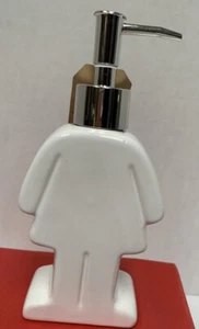 Soap  Dispenser 9oz “Hers” White Ceramic Cute Cartoon Look Plastic Pump HandWash - Picture 1 of 4