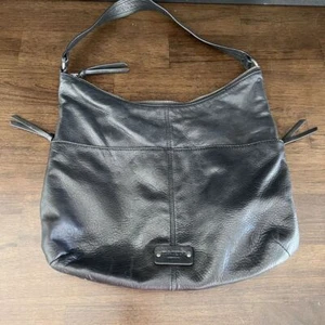 Margot Black Leather Slouchy Hobo Shoulder Purse Handbag - Picture 1 of 10