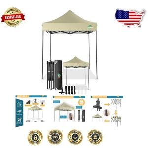 Heavy Duty 6.6x6.6 Pop Up Canopy Tent with UV Protection & Waterproof Features - Picture 1 of 13