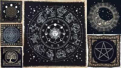 Pack Of 36 Pics Cotton Duck Tarot Altar Cloth 18x18 Inches Golden Wall Hanging - Image 1 of 4