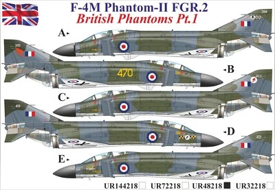 UpRise Decals UR48218 - DECAL F-4M Phantom-II FGR.2 British Phantoms Pt.1 1/48 - Image 1 of 4