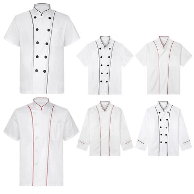 Mens Chef Jacket Cooking Coats Canteen Work Chef Hotel Restaurant Work Uniforms - Image 1 of 3