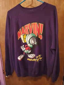 Sudadera De Colección Años 90 Marvin The Martian Warner Brothers EE. UU. XL Looney Tunes - Imagen 1 de 8