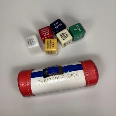 Miniature Chair Golf Dice Game Bakelite Im. Leather Caddy Bag Made in Korea VHTF - Image 1 of 4