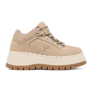 Windsorsmith Womens Ultimatum Sand Brown Suede Chunky Platform Sneakers Trainers - Picture 1 of 6
