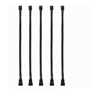 5pcs PWM Fan Splitter Cable 4-Pin Sleeved Braided Adapter Computer PC Fan Power - Picture 1 of 6
