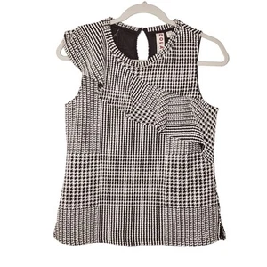 Anthropologie Dolan Callan Ruffled Houndstooth Top XS - Picture 1 of 10