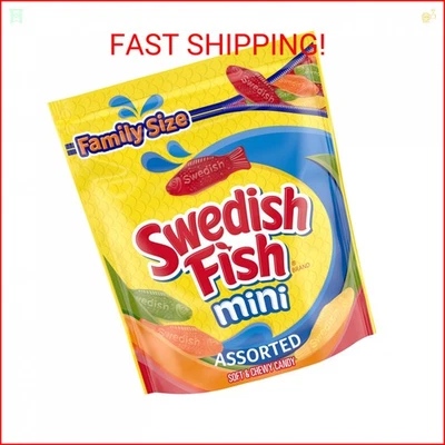SWEDISH FISH Mini Assorted Soft & Chewy Candy, Family Size, Bulk Candy, 1.8 lb - Image 1 of 2