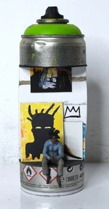 PERANONIMO Sculpture spraycan Basquiat SIGNED + sticker banksy,shepard fairey - Picture 1 of 10