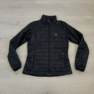 Women’s Patagonia Nano Puff Quilted Jacket Size S Insulated Primaloft Jacket BLK - Picture 1 of 6