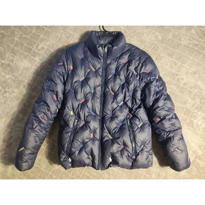 Polo Ralph Lauren Pony All Over Down Puffer Jacket Coat Youth Size 16 XL Blue - Image 1 of 4