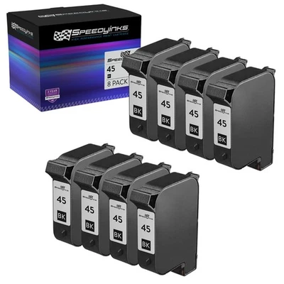 SPEEDYINKS Replacement for HP 45 / 51645A Black Ink Cartridge 8-Pack - Image 1 of 4
