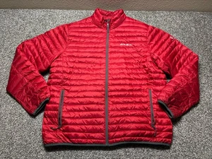 Eddie Bauer Puffer Jacket Mens XL Red Down Travex EB700 Quilted - Picture 1 of 17