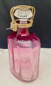 VTG RARE & UNIQUE AUSTRIAN CRANBERRY GLASS DECANTER, WORKING LOCK & KEY c1900 vg - Picture 1 of 9