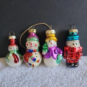 JUEGO DE 4 ADORNOS NAVIDEÑOS VINTAGE DE VIDRIO SOPLADO A MANO DEL VIEJO MUNDO DE LA SELVA NEGRA - Imagen 1 de 8