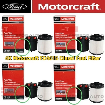 4X Motorcraft FD4615 Diesel Fuel Filter for Ford F-250 Super F-350 6.7L NEW Foto 1 de 4
