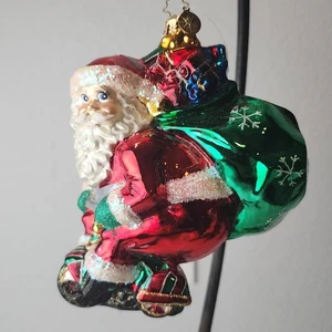 Christopher Radko Weihnachtsmann auf Roller Glas Ornament 5" exklusiv unsere Weihnachten - Bild 1 von 11