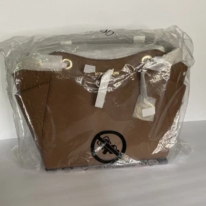 MICHAEL KORS JET SET TRAVEL LARGE CHAIN SHOULDER TOTE BAG LUGGAGE BROWN LEATHER - Picture 1 of 12