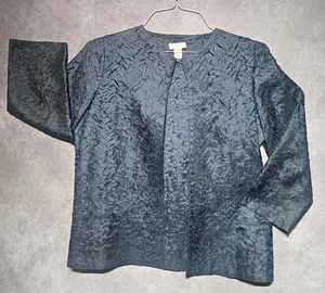 Chico’s Jacke Damen Größe 0 Blau Knitter Satin Vorne offen Rundhals - Bild 1 von 10