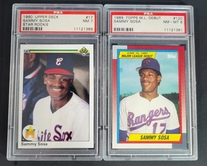 Sammy Sosa 1990 Topps Debut Upper Deck Rookie PSA 8 7 Lot Near Mint 120 17 - Picture 1 of 2