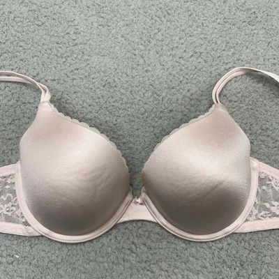 DKNY бюстгальтер 36C футболка бюстгальтер 458000 дизайнерский розовый пуш-ап гладкий бюстгальтер Donna KAren - Изображение 1 из 4