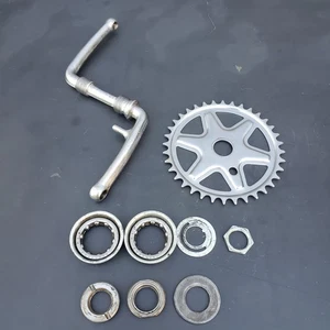 Early 1980's Huffy BMX 115mm Cranks 36t Chrome Sprocket Thunder 30 Old School - Picture 1 of 14