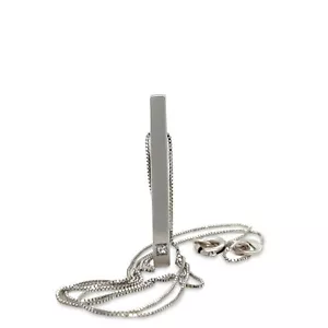 Authentic Bespoke 18ct White Gold Diamond Pendant & Necklace 0.05ct RRP $950* - Picture 1 of 5